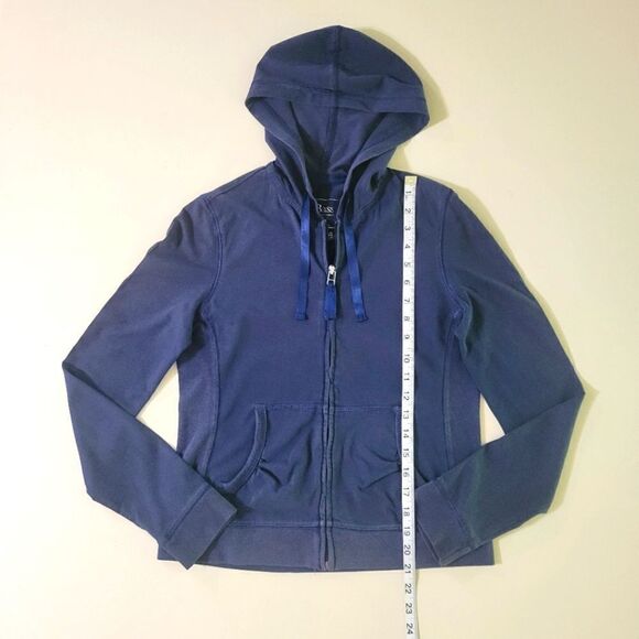 G. H. Bass Women's Navy Full Zip Hoodie Long Sleeve Jacket - Picture 4 of 11